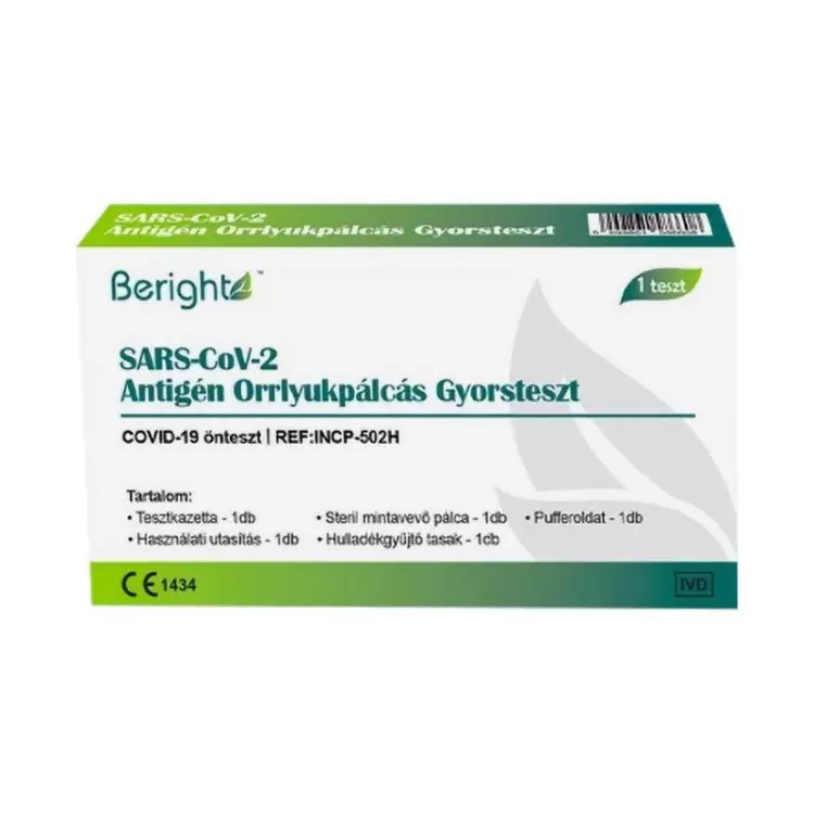 Beright Covid-19 Antigén teszt orrlyukas otthoni 1x Beright Covid-19 Antigén teszt orrlyukas otthoni 1x