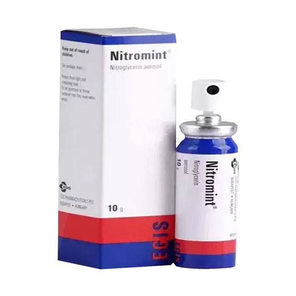 Nitromint 8 mg/g szájnyálkahártyán alkalm. spray 1x10g tart Nitromint 8 mg/g szájnyálkahártyán alkalm. spray 1x10g tart