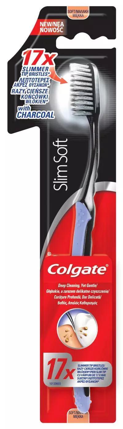 Colgate fogkefe Slim Soft charcoal 1x Colgate fogkefe Slim Soft charcoal 1x