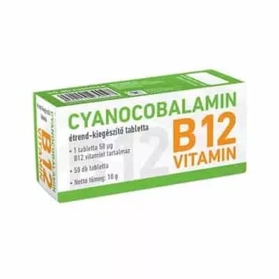 Cyano cyanocobalamin-B12-vitamin tabletta 50x Cyano cyanocobalamin-B12-vitamin tabletta 50x