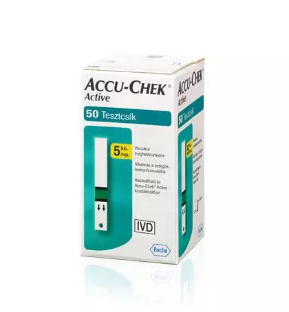 AccuChek Active Glucose vércukorszintmérő csík 50x AccuChek Active Glucose vércukorszintmérő csík 50x