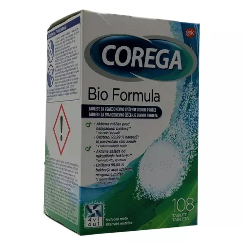 Corega Bio Formula műfogsor tisztító tabletta 108x