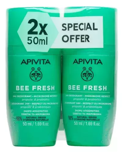 APIVITA BEE FRESH golyós dezodor DUOPACK 50+50ml