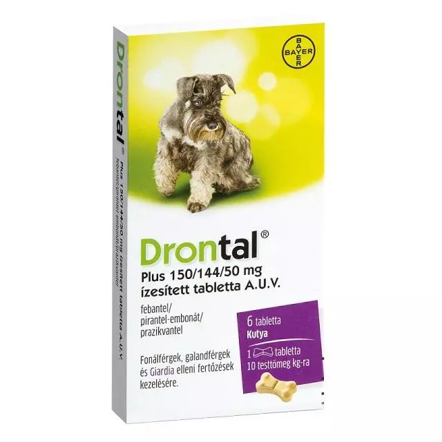Drontal Plus Flavour 150/144/50 mg tabletta A.U.V. 6x Drontal Plus Flavour 150/144/50 mg tabletta A.U.V. 6x