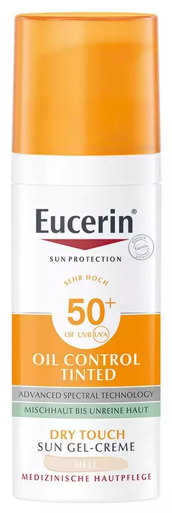 Eucerin Sun Oil Control színezett napozó krém-gél arcra SPF50+ light 50ml Eucerin Sun Oil Control színezett napozó krém-gél arcra SPF50+ light 50ml