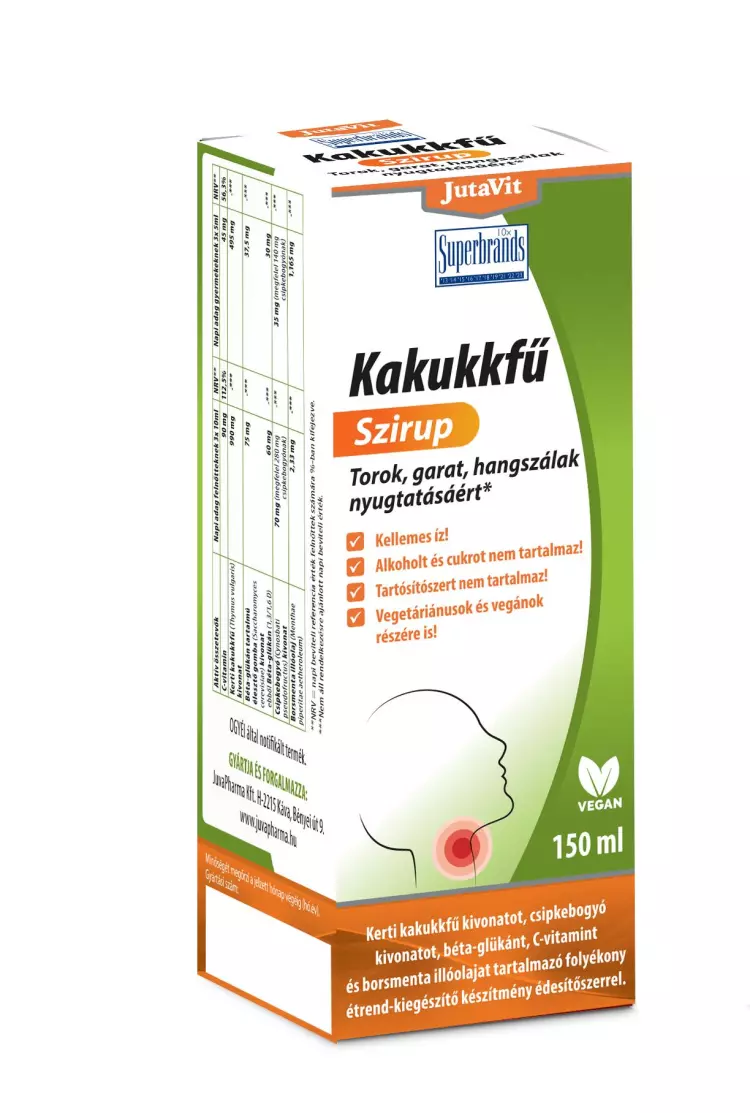 JutaVit Kakukkfű cukormentes szirup 150ml JutaVit Kakukkfű cukormentes szirup 150ml
