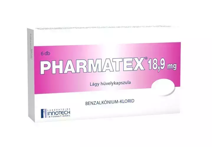 Pharmatex 18,9 mg lágy hüvelykapszula 6x bubor Pharmatex 18,9 mg lágy hüvelykapszula 6x bubor