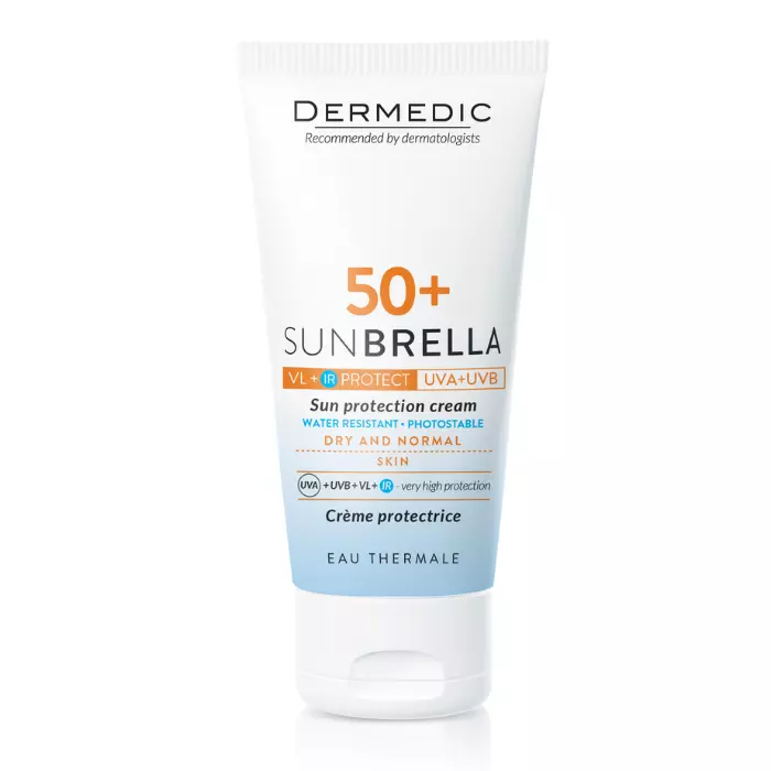 Dermedic Sunbrella Fényvédő arckrém SPF 50+ száraz és normál bőrre 50ml Dermedic Sunbrella Fényvédő arckrém SPF 50+ száraz és normál bőrre 50ml