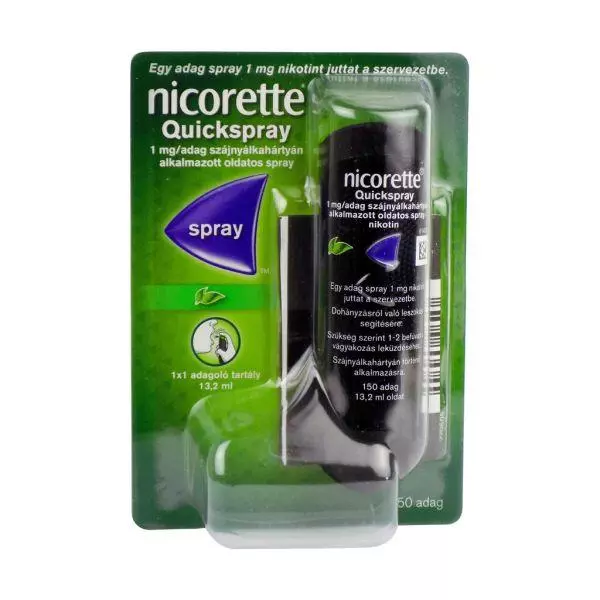 Nicorette Quickspray 1 mg/adag szájnyálk.alk.spray 1x Nicorette Quickspray 1 mg/adag szájnyálk.alk.spray 1x