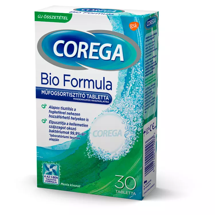 Corega Tabs Bio Formula műfogsortisztító tabletta 30x