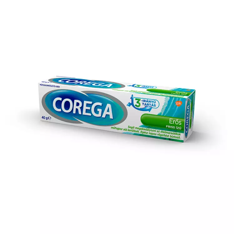 Corega műfogsorrögzítő krém friss ízű 40g Corega műfogsorrögzítő krém friss ízű 40g