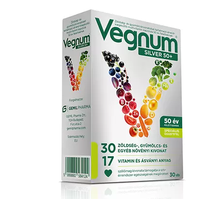 Vegnum Silver 50+ étrendkiegészítő kapszula 30x Vegnum Silver 50+ étrendkiegészítő kapszula 30x