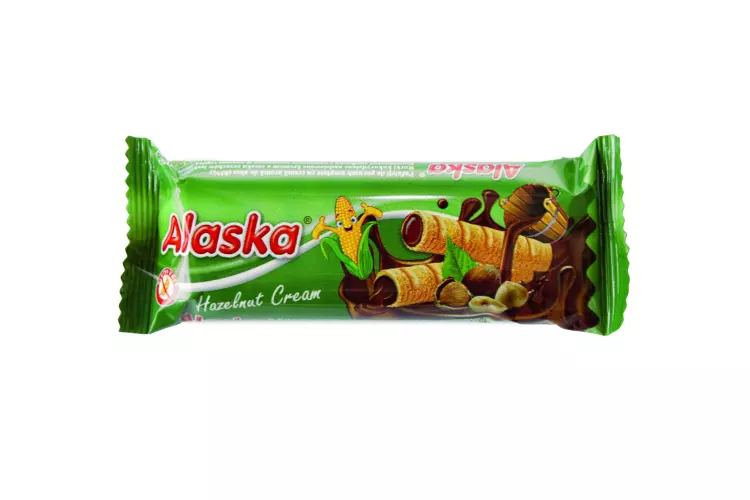 Alaska mogyoró ízű krémes kukoricarúd GM. 18g Alaska mogyoró ízű krémes kukoricarúd GM. 18g