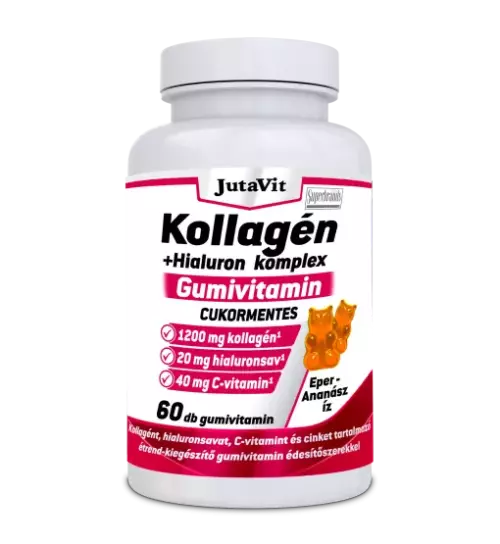 JutaVit Kollagén+Hialuron Komplex cukorm. gumivit. 60x