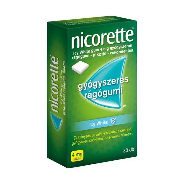 Nicorette Icy White gum 4 mg gyógyszeres rágógumi 30x Nicorette Icy White gum 4 mg gyógyszeres rágógumi 30x
