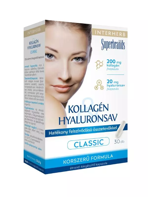 Interherb Kollagén+ Hyaluronsav Classic kapszula 30x Interherb Kollagén+ Hyaluronsav Classic kapszula 30x