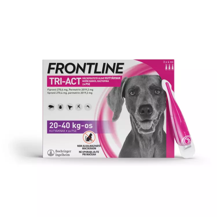 Frontline Tri-Act L (20-40 kg) kutya A.U.V. 3x Frontline Tri-Act L (20-40 kg) kutya A.U.V. 3x