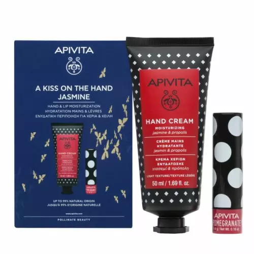 APIVITA Kézkrém+ ajakápoló csomag (hidr.+gránáta.) 50ml+4,4g
