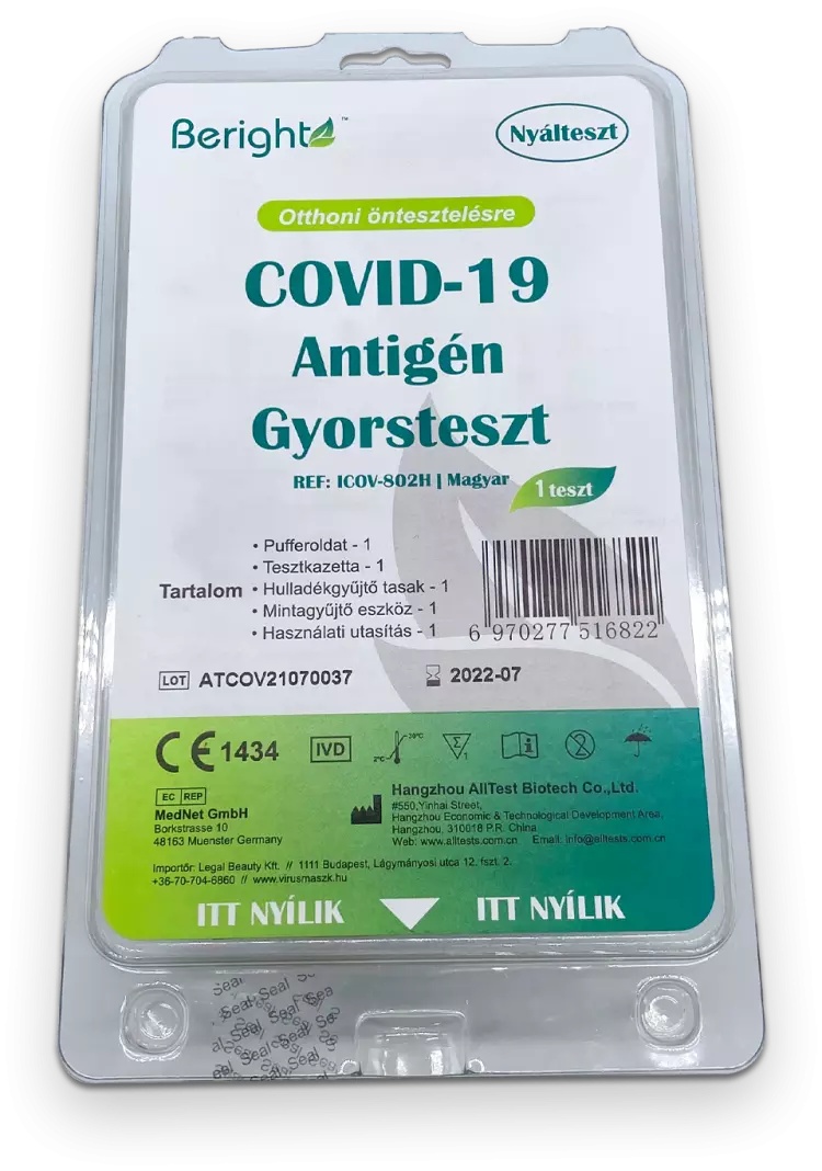 Beright Covid-19 Antigén nyálteszt 1x Beright Covid-19 Antigén nyálteszt 1x