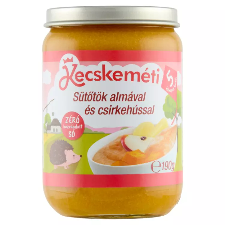 Kecskeméti sütőtök almával és csirkehússal 190g Kecskeméti sütőtök almával és csirkehússal 190g