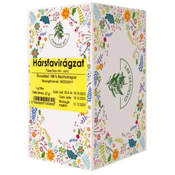 Hársfavirág tea filteres GYÓGYFŰ 20x1g Hársfavirág tea filteres GYÓGYFŰ 20x1g
