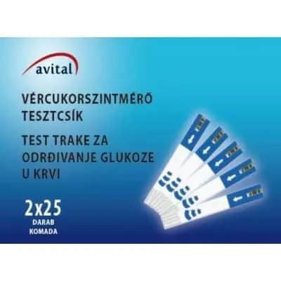 Avital tesztcsík vércukormérőhöz 2x25x Avital tesztcsík vércukormérőhöz 2x25x