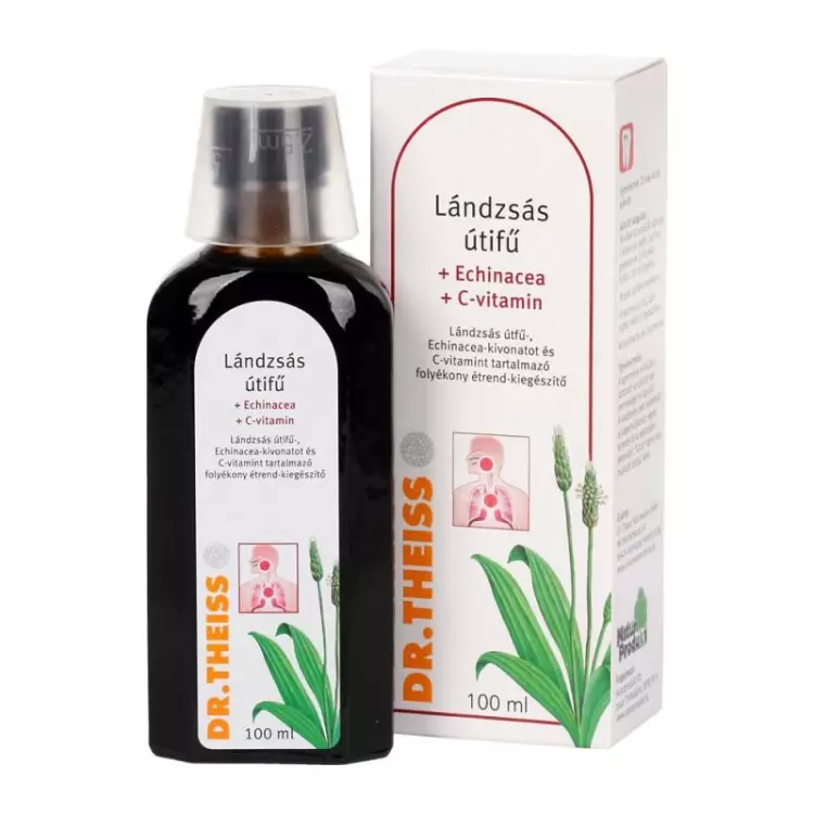 Dr. Theiss Lándzsás útifű echinacea+ C-vit. szirup 100ml Dr. Theiss Lándzsás útifű echinacea+ C-vit. szirup 100ml
