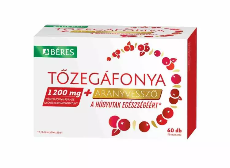 Béres Tőzegáfonya+ aranyvessző filmtabletta 60x Béres Tőzegáfonya+ aranyvessző filmtabletta 60x