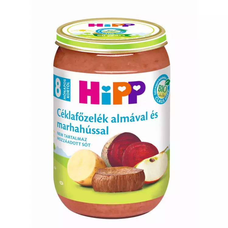 HiPP BIO céklafőzelék almával és marhahússal 8.hó 220g HiPP BIO céklafőzelék almával és marhahússal 8.hó 220g