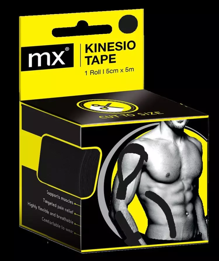 MX kineziológiai tapasz 5m x 5cm fekete 1x MX kineziológiai tapasz 5m x 5cm fekete 1x