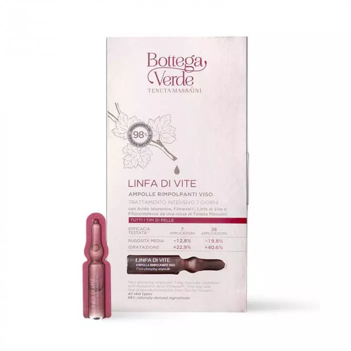 Bottega Verde Linfa di Vite arcfeltöltő ampullák 7x2ml Bottega Verde Linfa di Vite arcfeltöltő ampullák 7x2ml
