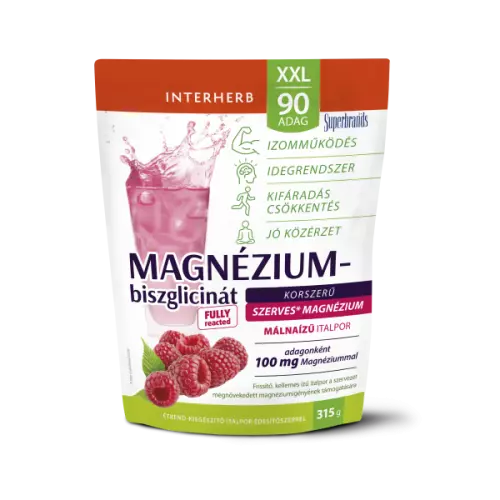 Interherb XXL Magnézium-biszglicinát málna italpor 315g