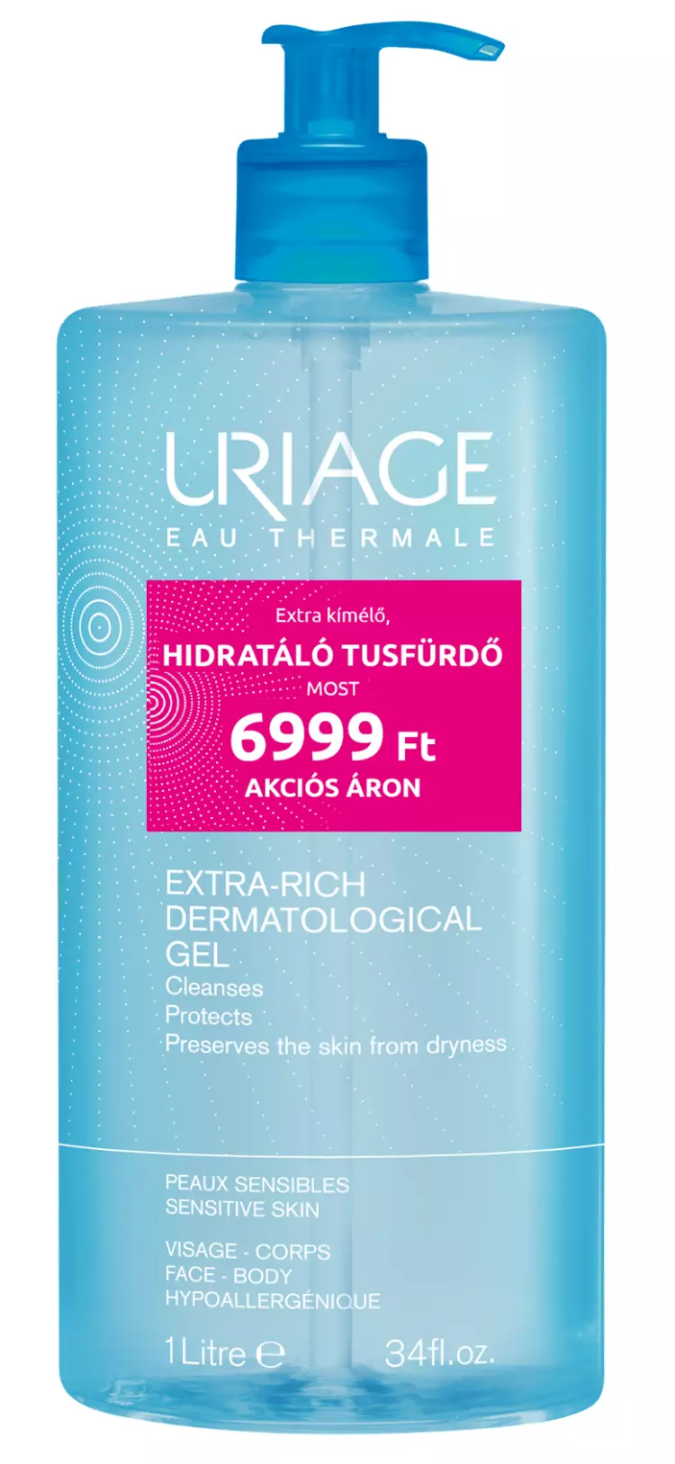 Uriage Gel Surgras Dermatologique tusfürdő 1000ml Uriage Gel Surgras Dermatologique tusfürdő 1000ml