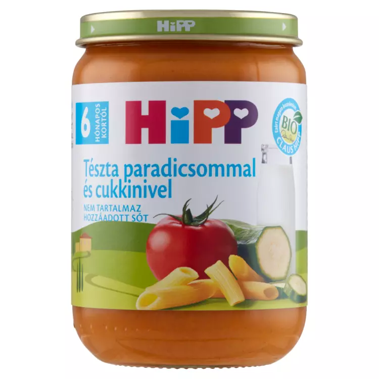 HiPP BIO tészta parad.+cukkini főzelék 6.hó 190g HiPP BIO tészta parad.+cukkini főzelék 6.hó 190g