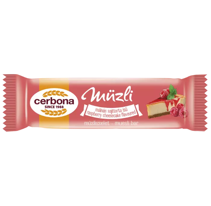 Cerbona műzliszelet málnás sajttorta 35g Cerbona műzliszelet málnás sajttorta 35g