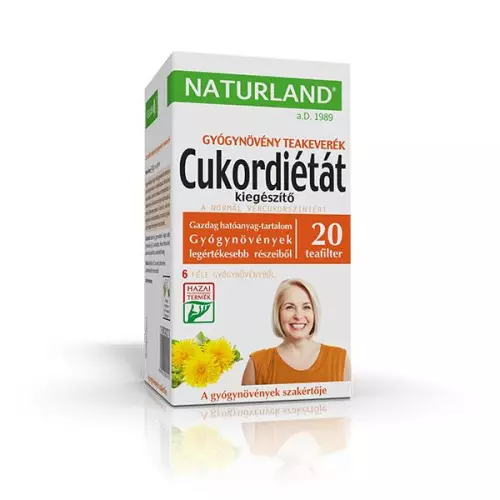 Cukordiétát kiegészítő tea filteres NATURLAND 20x1,5g