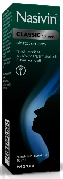 Nasivin Classic 0,5 mg/ml oldatos orrspray 1x10ml