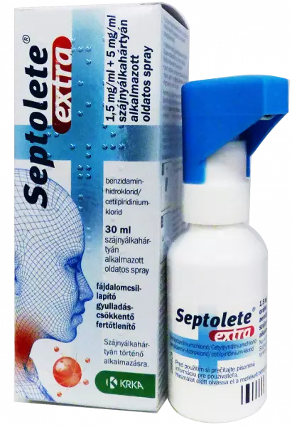 Septolete extra 1,5mg/ml+5mg/ml szájny. old. spray 30ml Septolete extra 1,5mg/ml+5mg/ml szájny. old. spray 30ml