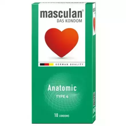 Masculan óvszer 4sz zöld anatómiai 10x