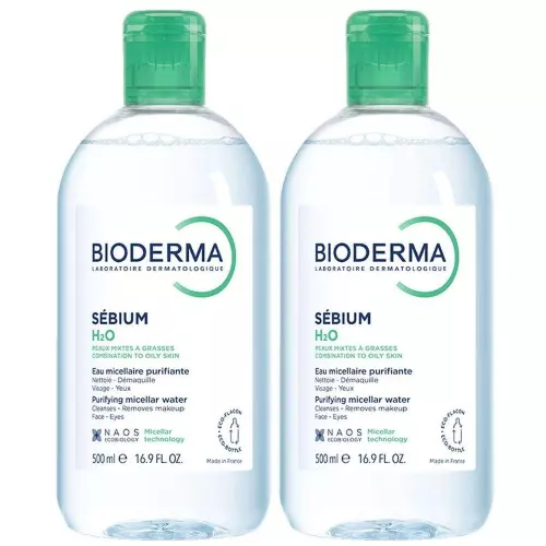 Bioderma Sébium H2O arclemosó zsíros bőrre Micellafesztivál 500+500ml