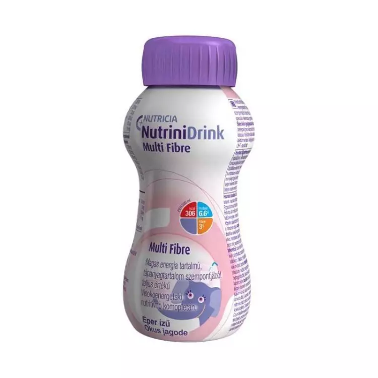 NutriniDrink Multi Fibre eper ízű spec.gy. élelm. 8x200ml NutriniDrink Multi Fibre eper ízű spec.gy. élelm. 8x200ml