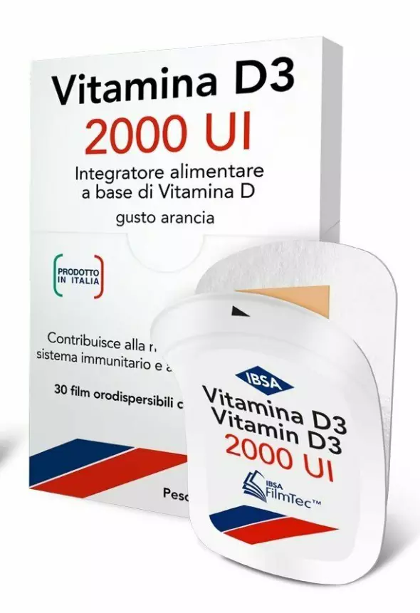 Vitamin D3 IBSA 2000 NE szájban old. lapka narancs 30x