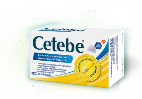 Cetebe Immuntrio C-vitamin + Cink + D-vit. kapsz. 60x