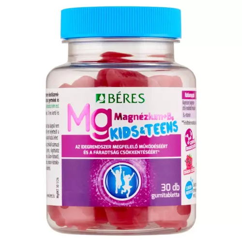 Béres Magnézium B6 gumitabletta Kids/Teens málna 30x