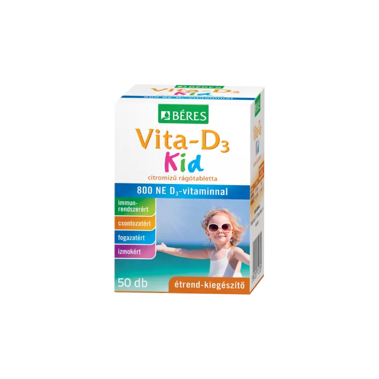 Béres Vita-D3 800 NE KID étrendkieg. rágótabletta 50x Béres Vita-D3 800 NE KID étrendkieg. rágótabletta 50x