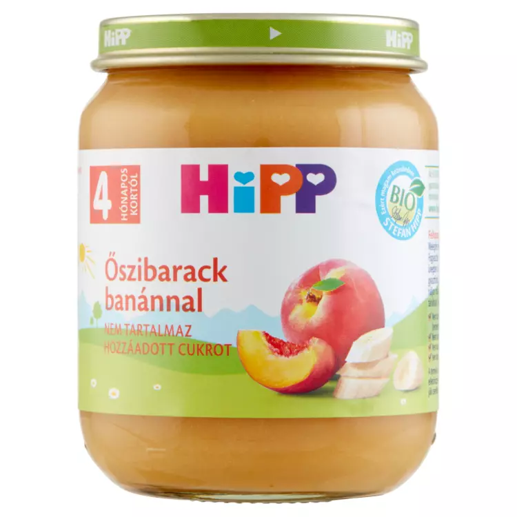 HiPP BIO őszibarack banánnal 4.hó 125g
