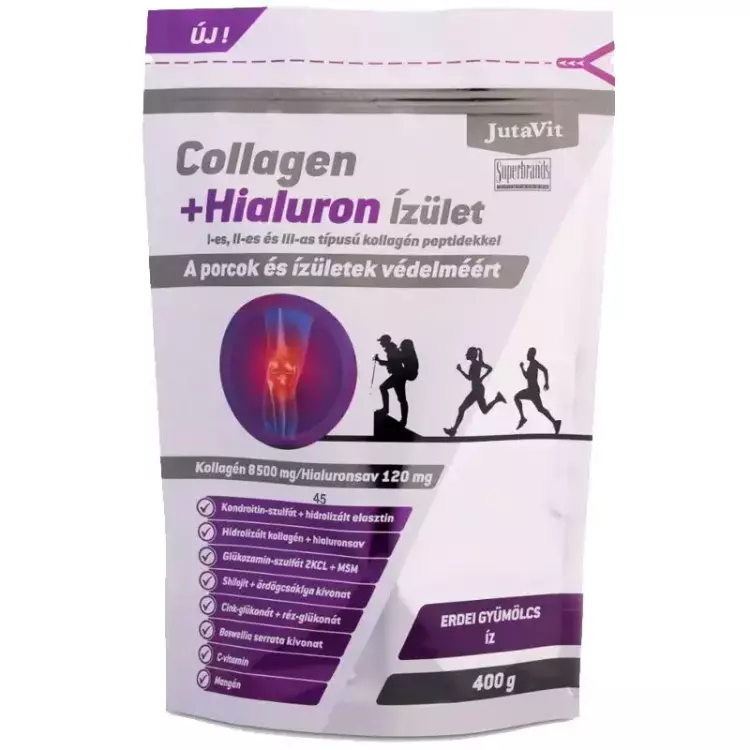JutaVit Collagen+ Hialuron Ízület por erdei gyüm. 400g