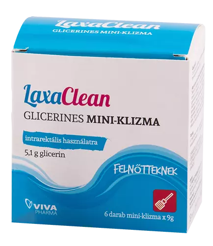 LaxaClean glicerines mini klizma felnőtteknek 6x9g LaxaClean glicerines mini klizma felnőtteknek 6x9g