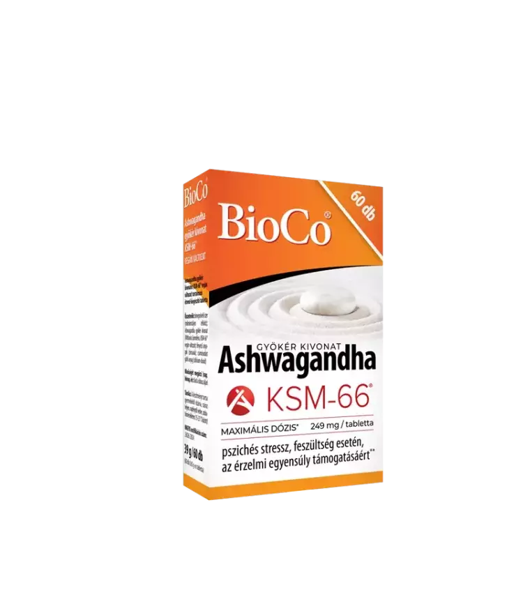 BioCo Ashwagandha gyökér kivonat KSM-66 vegán tbl. 60x