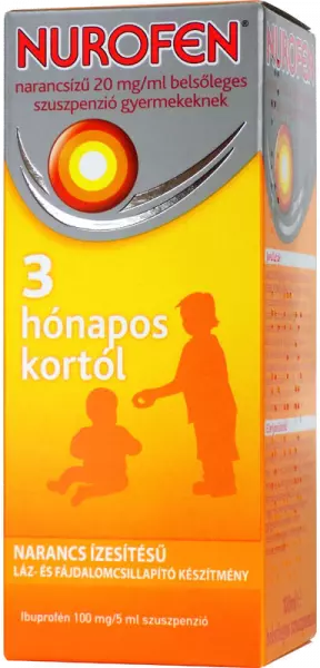 Nurofen 20 mg/ml bels. szuszp. gyermek narancsízű 100ml Nurofen 20 mg/ml bels. szuszp. gyermek narancsízű 100ml